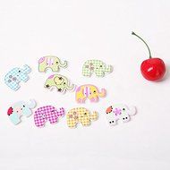 MuLuo 50pcs/Pack Beautiful Decorative Wooden Buttons Elephant Children Handmade Buttons Holes Elephant N4