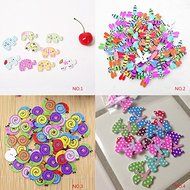 MuLuo 50pcs/Pack Beautiful Decorative Wooden Buttons Elephant Children Handmade Buttons Holes Elephant N5