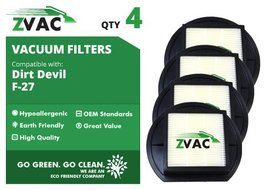 4 Dirt Devil F-27 Replacement HEPA Filter with Foam Filter; Replaces Dirt Devil Vacuum Part # F27 1LY2108000 /... N2