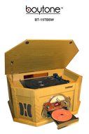 7-in-1 Boytone BT-15TBSW Classic Turntable Stereo System, Vinyl Record Player, AM/FM, CD, Cassette, USB, SD slot... N4