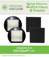 2 Dirt Devil F-27 Replacement HEPA Filters with Foam Filter, Replaces Dirt Devil Vacuum Part # F27 1LY2108000...