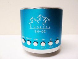 Mini Portable Speaker 3 horses MN 02 with FM (Light Blue) N2
