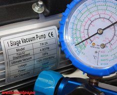 R410A R134A R22 4.8 CFM Vacuum Pump HVAC A/C Refrigerant W/4VALVE MANIFOLD GAUGE N2