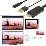 Fastsnail Micro-USB SlimPort/MyDP to High Speed HDMI Male to Female Adapter with USB-Charging Cable N3