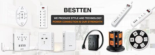 Bestten Multi-Functional Charging Station Tower: 6-Outlet Surge Protector with 4 USB Charging Ports (4.2A Total... N25