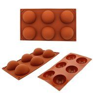 Silicone Mold,DiDaDi Non Sitick Muffin Pans 6-Cavity Large Half Circle Baking Mould Shape Halloween Candy Making... N3