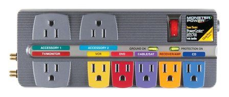 Monster Cable MP HTS 700 Home Theater PowerCenter With Coax , Cable TV, Antena, Satellite, And phone Line Surge...