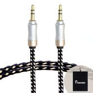 eBerry [A04 3.5mm Male to Male Audio Cable] Special Color Contrast Nylon Fiber Cloth Foil Shielded Slim Waist... N9