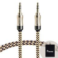 eBerry [A04 3.5mm Male to Male Audio Cable] Special Color Contrast Nylon Fiber Cloth Foil Shielded Slim Waist... N14