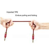 eBerry [A04 3.5mm Male to Male Audio Cable] Special Color Contrast Nylon Fiber Cloth Foil Shielded Slim Waist... N15