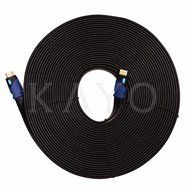 KAYO Hi-Speed FLAT HDMI 1.4 Cable 50 FT/ SOFT PVC Sleeve, Cable Tie/ Supports Ethernet,3D,4K &amp; Audio Return, Bonus...