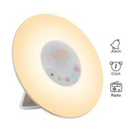 Wake-Up Light, Sunrise Simulation Alarm Clock, Nature Night Light, 5 Colors Atmosphere Lamp, 3 Brightness Bedside...