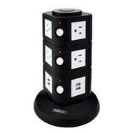 Umirro 10-Outlet Power Strip with 4 USB Charging Ports - Pure Black N4