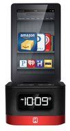 iHome (iK50) SMARTDESIGN Space Saver FM Stereo Alarm Clock and Charger Dock Station for Kindle Fire&reg; N4