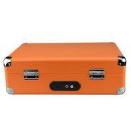 DigitNow! M41O Portable Suitcase Turntable Vinyl Record Player with Built-In Speaker(Orange) N5