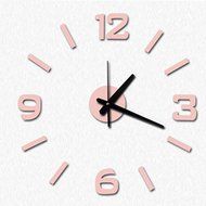 MuLuo Four colors DIY Numbers Wall Clock Acrylic Mirror Wall Stickers Watches Home Decor Clock light purple N3