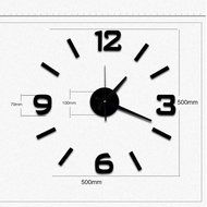 MuLuo Four colors DIY Numbers Wall Clock Acrylic Mirror Wall Stickers Watches Home Decor Clock light purple N4