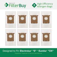 8 Electrolux S &amp; Eureka OX Micro Allergen Bags. Designed by FilterBuy to Replace Eureka Part # 61230.