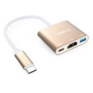 OTBBA USB C to HDMI, USB Type C to HDMI/USB 3.0/USB C Female 3-in-1 Multiport Adapter for 2015 Macbook N5