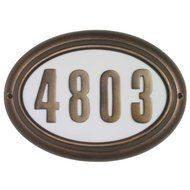 QualArc LTO-1302FB Edgewood Oval Lighted Address Plaque in French Bronze by Qualarc