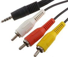 4ft 1.2m RCA Male to 3.5mm Male Jack Composite Audio Video A/V Cable for MX MXQ M8 EKB311B cs918 AV port Android... N3