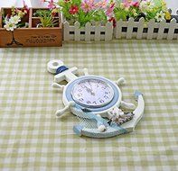 Mediterranean Style Creative Wall Clock Solid Wood Romantic Living Room Bedroom Wall Alarm Clock N3