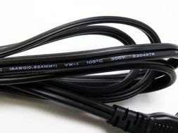 RiteAV - 6 Feet 18 AWG 2-Slot Polarized Power Cord IEC320C7 to NEMA 1-15P N2