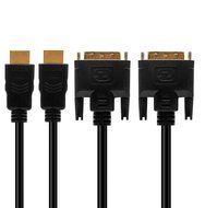 2 Pack: High Speed DVI to HDMI 3 Feet Cable in Black, Bi-directional Digital Transmission - High Bandwith Supported... N2