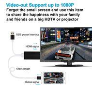 FST High-Speed HDMI Cable, 64Ft MHL to HDMI 1080p HDTv Adapter Cable for iPhone 5S 5 SE 6 Plus 6S Plus iPad Air... N23