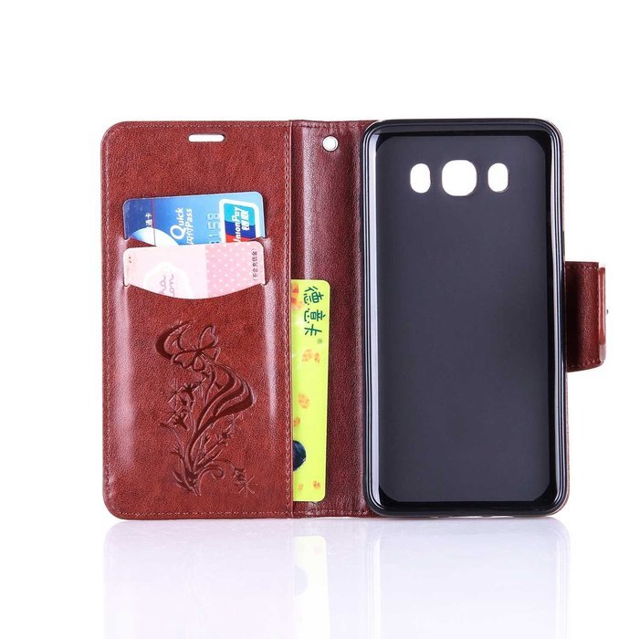 Galaxy J7 2016 Case,Galaxy J7 2016 Cover,ikasus Glitter Diamond Embossing Flowers Lily Butterfly PU Leather Flip... N48