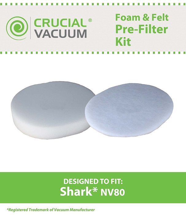 Shark Washable, Reusable NV80 1 Foam and 1 Felt Filter; Fits NV80 Models; Part # XFF80; Designed & Engineered...