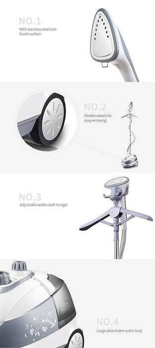 Summer Promotion Kazoo 2700 ml Professional Garment Clothes Fabric Steamer Portable Wrinkle Remover Iron Steam N2