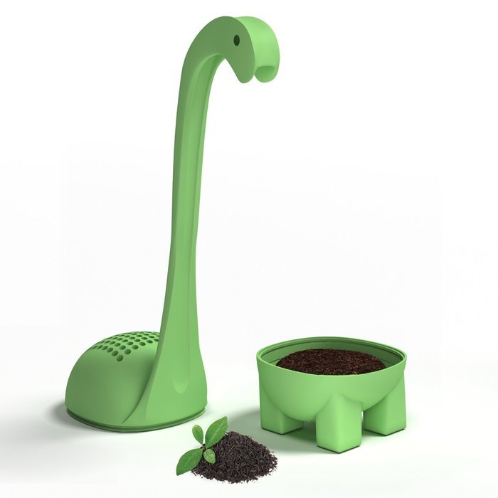 Baby Dino Loose Leaf Tea infuser with Long Handle Neck & Cute Ball Body. Not a Shark, Nessie or t rex it&rsquo;s a deep...