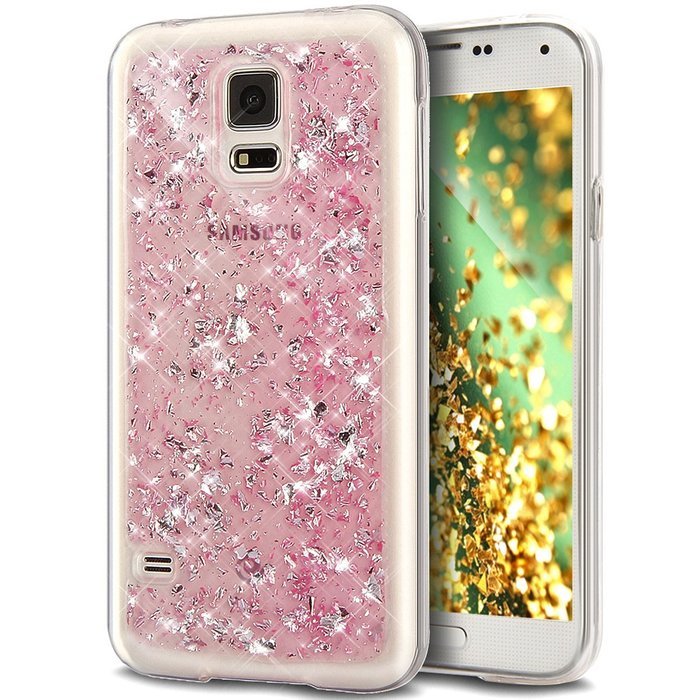 Galaxy S5 Neo Case,Galaxy S5 Case,ikasus Ultra Thin Clear Crystal Bling Shiny Giltter Rhinestone Clear Rubber... N29