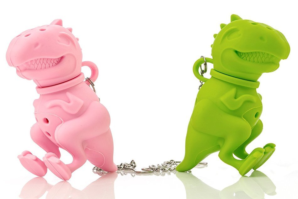 Wishstone Mr & Miss T-Rex Dinosaur Tea Infuser Dino Cute Tea Infuser Set of 2 - Green And Pink - Good Addition...