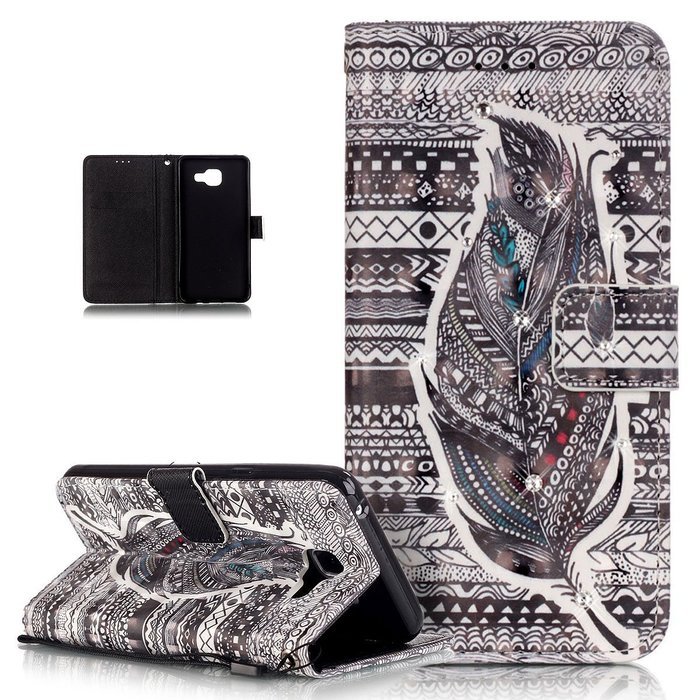 Galaxy A5 2016 Case,ikasus Shiny Glitter Diamond Colorful Art Painting PU Leather Flip Wallet Pouch Stand Credit... N10