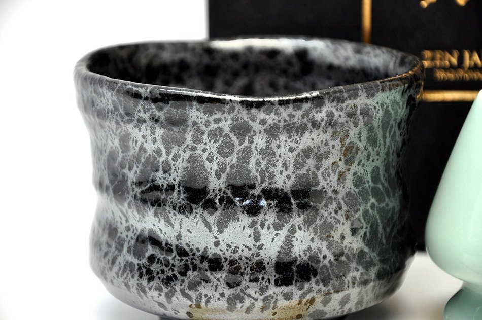 Japanese Mino Yaki ware Matcha Bowl And Tea Ceremony Set Green Tea 11 / 11 / 8cm (4.3 / 4.3 / 3.1inch)[7364] N3