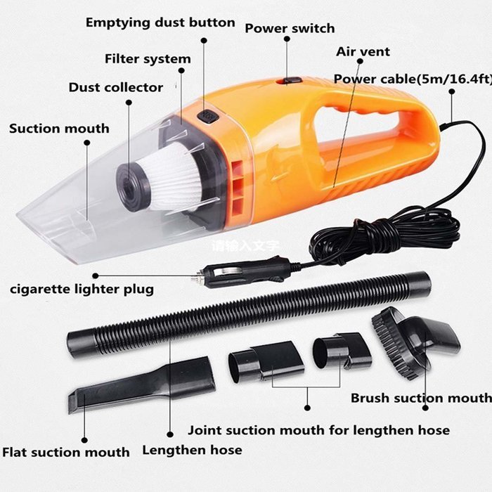 Car Vacuum Cleaner 120W,NUWA 12V Portable Mini Wet/Dry Auto Vacuum Dust Buster Handheld Cleaner with 16.4FT Power... N14
