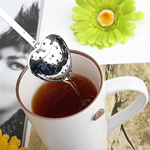 "Stainless Steel Heart-Shaped Tea Infuser Strainer Filter Spoon" shopping N2