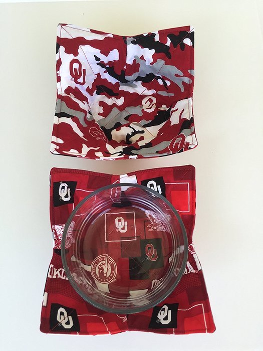 Oklahoma Sooners OU ,handmade, Hot Cold Bowl Cozy,Microwave Bowl Cozie,Fabric Trivet,Hot pad,Pot Holder,Cotton...