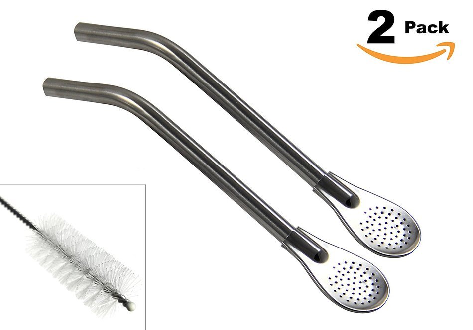Steelution: Bombilla Filter Straw for Yerba Mate, Loose Tea, with Easy-clean Filter and Straw CleanerShips in... N2