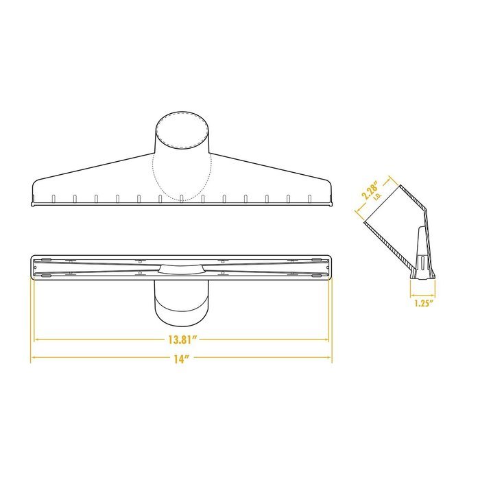 WORKSHOP Wet Dry Vacuum Accessories WS25010A 2-1/2-Inch Wet Nozzle Shop Utility Attachment For Wet Dry Shop Vacuums N9