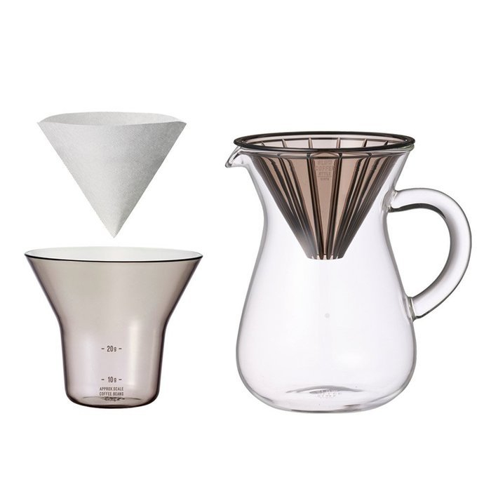 300 ml (2 Cups) Carafe Coffee Set with 20 Filters by Kinto for "Slow" Coffee N2