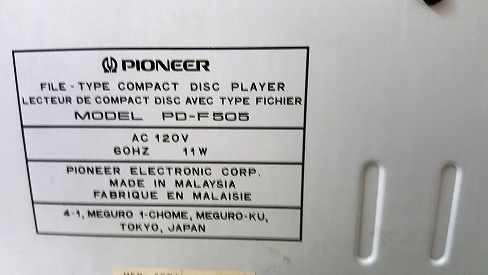 Pioneer PD-F505 25-Disc CD Changer
