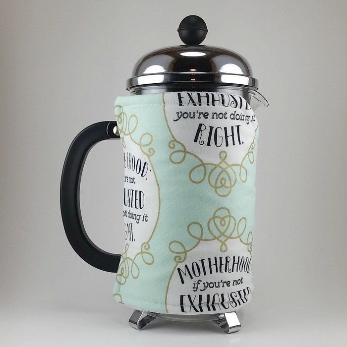 French Press Cozy Cover, Cafetiere Cosy, 8 cup, Insulated, Mother's Day Theme
