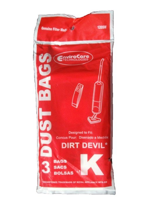 9 Royal Dirt Devil Stick Vac Type K Allergy Vacuum Bags, All Dirt Devil Stick vacs and Royal Vac Vacuum Cleaners... N2