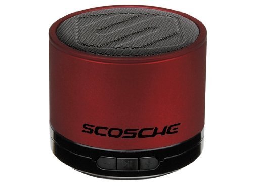 Scosche boomSTREAM mini Portable Bluetooth Wireless Media Speaker - Red