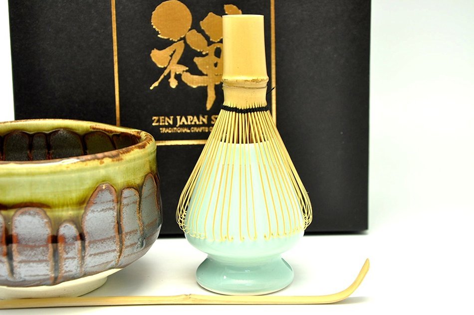 Japanese Mino Yaki ware Matcha Bowl And Tea Ceremony Set Green Tea 11 / 11 / 8cm (4.3 / 4.3 / 3.1inch)[7391]