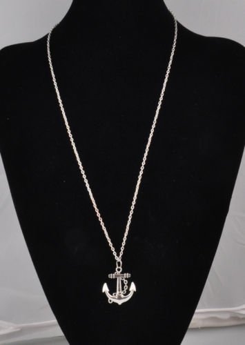 Hot Vintage Cute Silver Tone Retro Anchor Alloy Chain Pendant Necklace N2