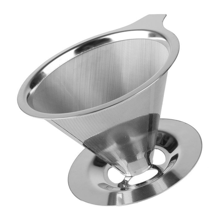 Koonan Stainless Steel Portable Coffee Filter Rack,Spring type coffee frilter rack(Filter rack(1-4cups)-D)